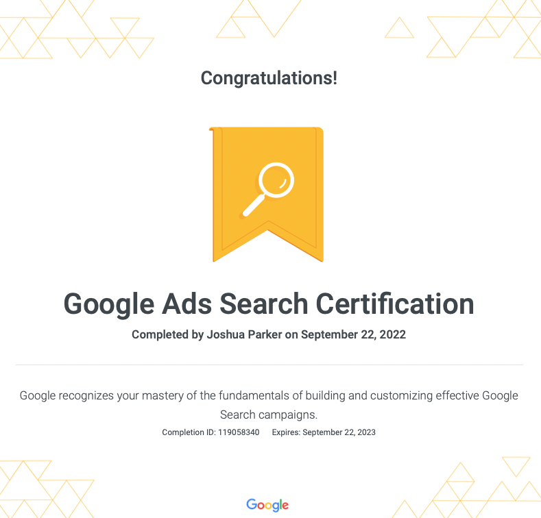 Google Ads Search Certification